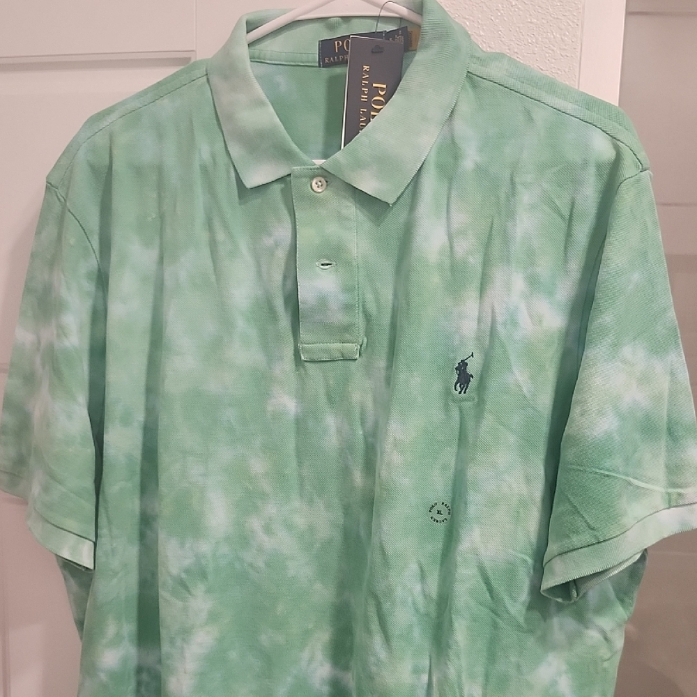 Polo by Ralph Lauren Mint Tie-Dye Men's Polo Shirt